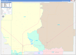 Butte County, SD Wall Map Color Cast Style 2024