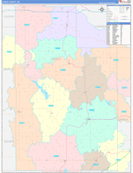 Caddo County, OK Wall Map Color Cast Style 2024