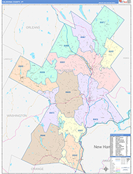 Caledonia County, VT Wall Map Color Cast Style 2026