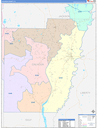 Calhoun County, FL Wall Map Color Cast Style 2026