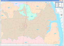 Calloway County, KY Wall Map Color Cast Style 2024