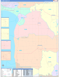 Calumet County, WI Wall Map Color Cast Style 2024
