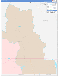 Camas County, ID Wall Map Color Cast Style 2024
