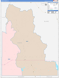 Camas County, ID Wall Map Color Cast Style 2026