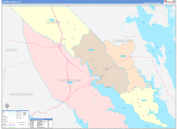Camden County, NC Wall Map Color Cast Style 2024