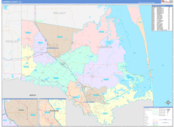 Cameron County, TX Wall Map Color Cast Style 2024
