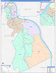 Campbell County, KY Wall Map Color Cast Style 2026
