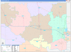 Canadian County, OK Wall Map Color Cast Style 2024