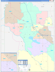Canyon County, ID Wall Map Color Cast Style 2024