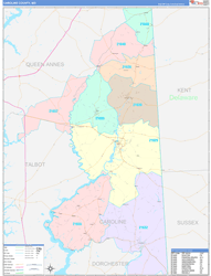 Caroline County, MD Wall Map Color Cast Style 2024