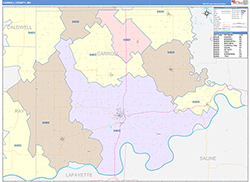 Carroll County, MO Wall Map Color Cast Style 2026