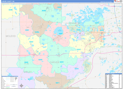 Carver County, MN Wall Map Color Cast Style 2024