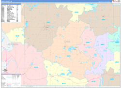 Cass County, MI Wall Map Color Cast Style 2024