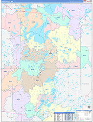 Cass County, MN Wall Map Color Cast Style 2026