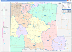 Cass County, MO Wall Map Color Cast Style 2026