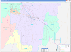 Catoosa County, GA Wall Map Color Cast Style 2024