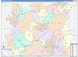 Cattaraugus County, NY Wall Map Color Cast Style 2026