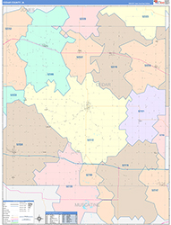 Cedar County, IA Wall Map Color Cast Style 2026