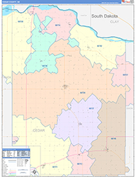 Cedar County, NE Wall Map Color Cast Style 2026