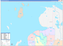 Charlevoix County, MI Wall Map Color Cast Style 2024
