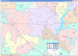 Chatham County, NC Wall Map Color Cast Style 2026