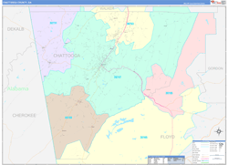 Chattooga Color Cast<br>Wall Map