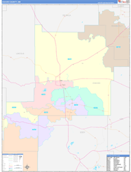 Chaves County, NM Wall Map Color Cast Style 2024