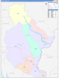 Chelan County, WA Wall Map Color Cast Style 2024