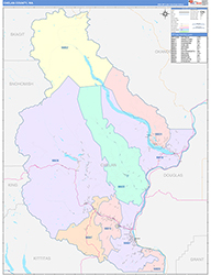 Chelan County, WA Wall Map Color Cast Style 2026