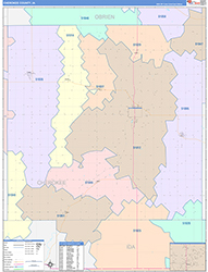 Cherokee County, IA Wall Map Color Cast Style 2026