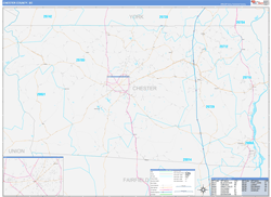 Chester County, SC Wall Map Color Cast Style 2024