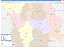 ChesterfieldCounty, SC Wall Map Color Cast Style 2024