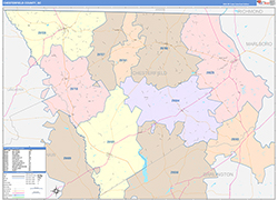 ChesterfieldCounty, SC Wall Map Color Cast Style 2026