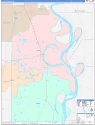 Chicot County, AR Wall Map Color Cast Style 2024