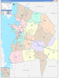 Chittenden County, VT Wall Map Color Cast Style 2026