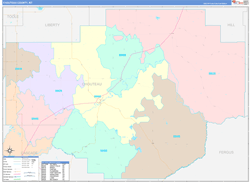 Chouteau County, MT Wall Map Color Cast Style 2023