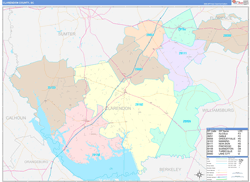 Clarendon County, SC Wall Map Color Cast Style 2024
