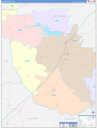 Clark County, AR Wall Map Color Cast Style 2024