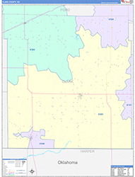 Clark County, KS Wall Map Color Cast Style 2026