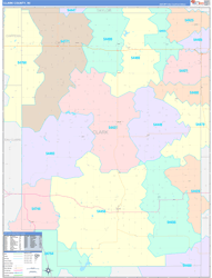 Clark County, WI Wall Map Color Cast Style 2024