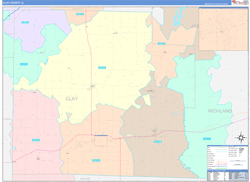 Clay County, IL Zip Code Map
