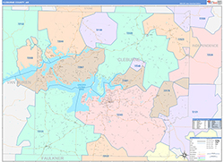 Cleburne County, AR Wall Map Color Cast Style 2026