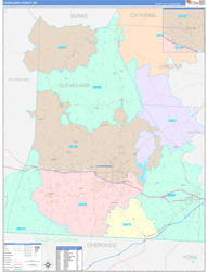 Cleveland County, NC Zip Code Map