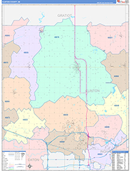 Clinton County, MI Wall Map Color Cast Style 2026