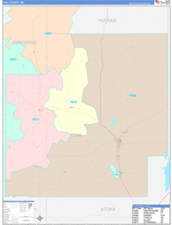 Coal County, OK Zip Code Map