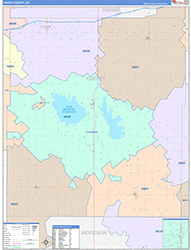 Coffey County, KS Wall Map Color Cast Style 2026