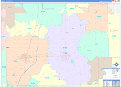 Coles County, IL Zip Code Map