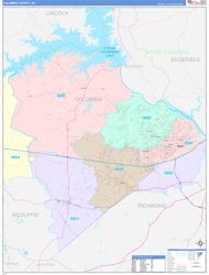 Columbia County, GA Zip Code Map