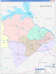 Columbia County, GA Wall Map Color Cast Style 2026