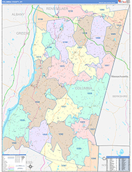 Columbia County, NY Wall Map Color Cast Style 2026